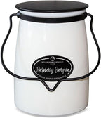 Milkhouse Raspberry Sangria Soy Candle, 22 oz Butter Jar, 120+ Hr Burn