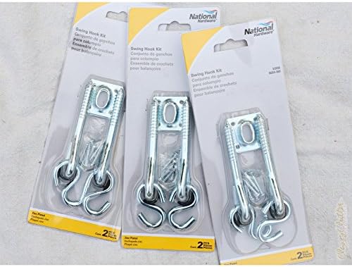 National Hardware Swing Hooks Kit, 5/16" x 4", Steel, 2-Pack, Zinc Plated