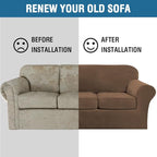 H.VERSAILTEX Modern Velvet Plush 4 Piece High Stretch Sofa Slipcover Furniture - Image 8