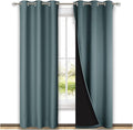 NICETOWN Greyish Blue Blackout Curtains 80 inches Long, Full Light Blocking by NICETOWN