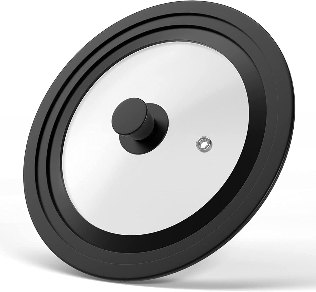 Universal Lids for Pots, Pans & Skillets - Fits 7", 8" & 9" Diameter, 10", 11" & 12" Diameter Cookware, Tempered Glass with High Heat Resistant Silicone Rim, Dishwasher Safe (2 Pack)