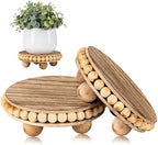 HouseJoy 2pcs Wood Risers for Display, Round Stand for Distressed Decor