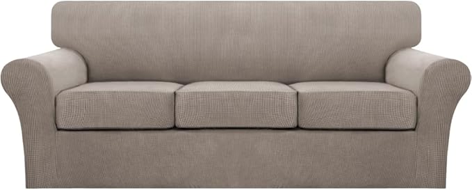 Turquoize 4 Piece Sofa Covers for 3 Cushion Couch Sofa Slipcover Soft Couch by Turquoize