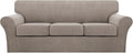 Turquoize 4 Piece Sofa Covers for 3 Cushion Couch Sofa Slipcover Soft Couch by Turquoize