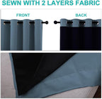 NICETOWN 100% Blackout Curtains 54 inches Long, Smoky Blue, 1 Pair, 42 inches - Image 5