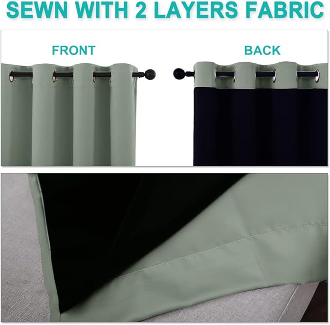 NICETOWN 100% Blackout Blinds, Laundry Room Decor Window Treatment Curtains - Image 5