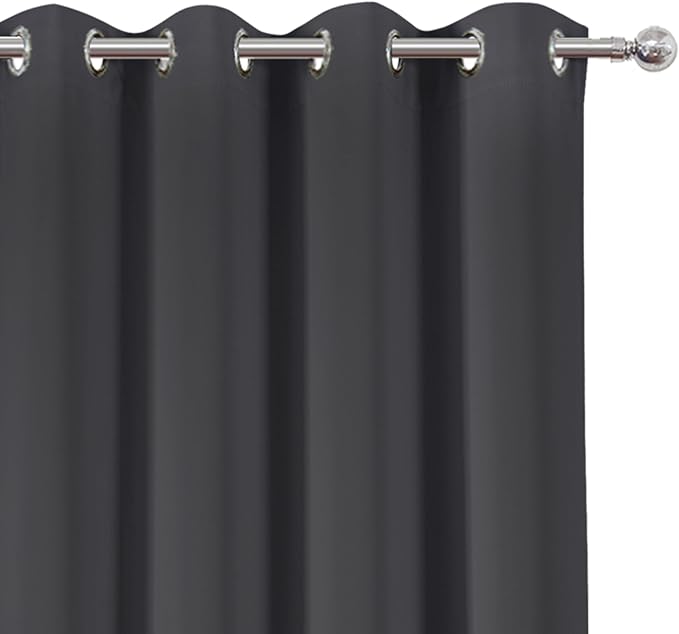 LEMOMO Dark Grey Thermal Blackout Curtains/52 x 45 Inch/Set of 2 Panels Room - Image 6