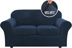 H.VERSAILTEX Real Velvet Plush 3 Piece Stretch Sofa Covers Couch Covers by HVERSAILTEX