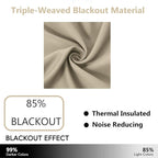 LEMOMO Beige Thermal Blackout Curtains/42 x 63 Inch/Set of 2 Panels Room - Image 3
