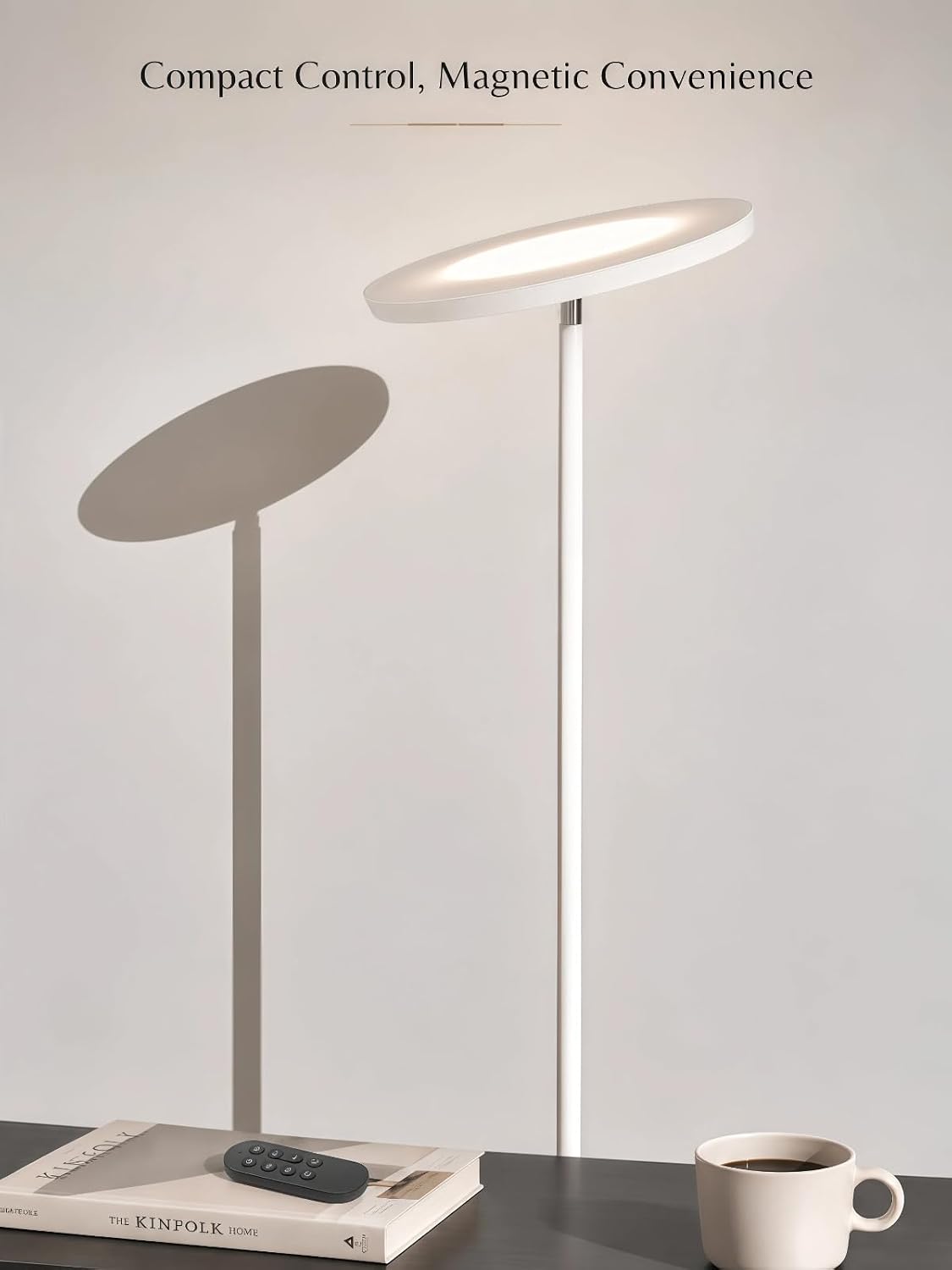 JOOFO LED Floor Lamp for Living Room, Torchiere Lamp with Compact Remote