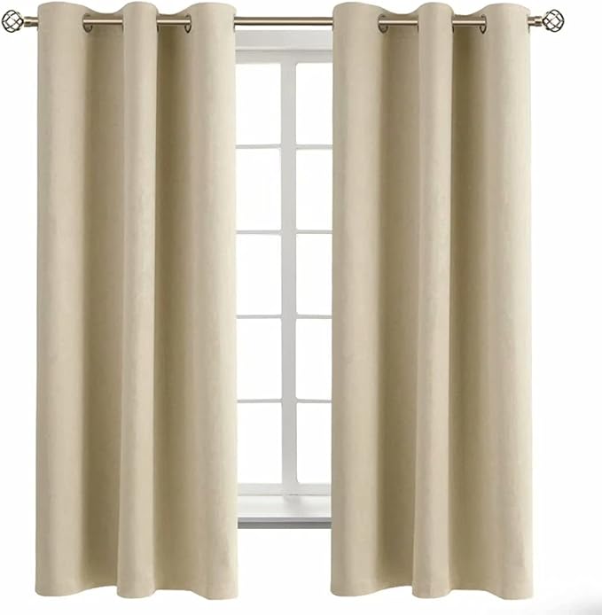 BGment Beige Room Darkening Curtains 63 Inches Long 2 Panels Set, Sunlight by BGment