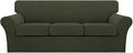 Turquoize 4 Piece Sofa Covers for 3 Cushion Couch Sofa Slipcover Soft Couch by Turquoize