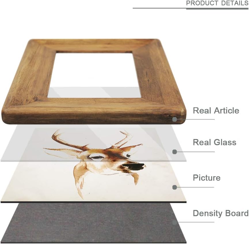 8x10 Picture Frames,Brown Rustic Wood Frame with Glass Front, Display 10x8 inch Photos for Table Top Display and Wall Mounting