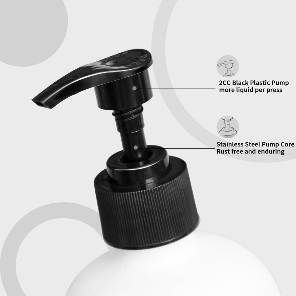 MOMEEMO Soap Dispenser Bathroom Set, Black & White