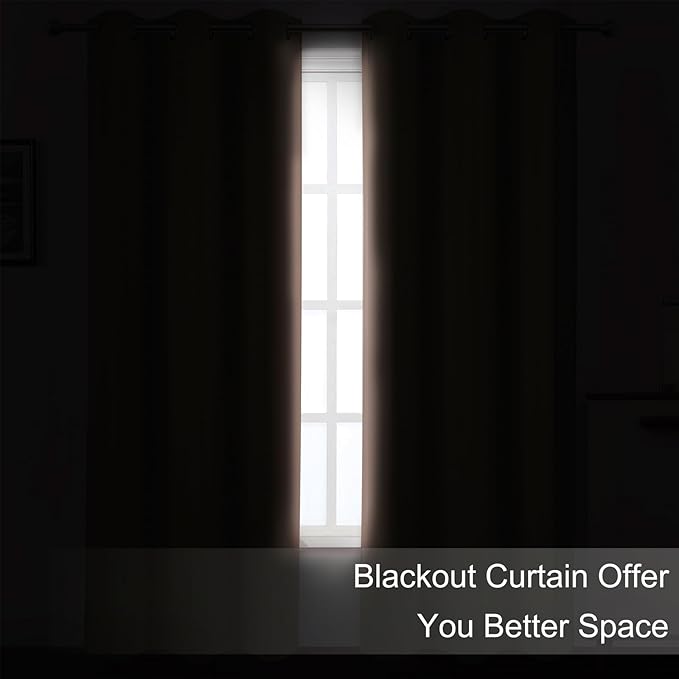 LEMOMO Blackout Curtains 42 x 63 inch/Blush Curtains Set of 2 Panels/Thermal - Image 3