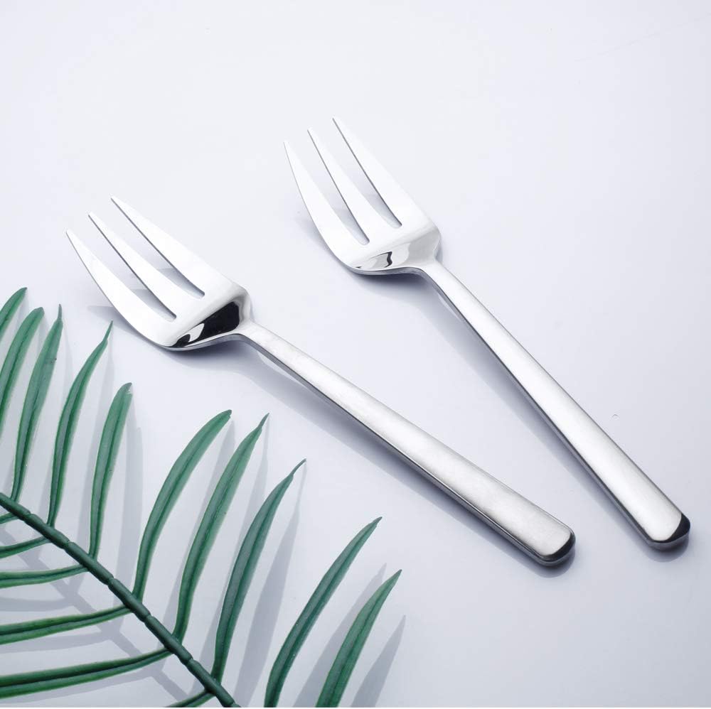 4-Packs Serving Platters Forks Stainless Steel Buffet 9 inch Utensils Cake Butter Pastry Servers (4 pcs serving forks)