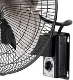 ACTIVE AIR Heavy Duty Wall Mount Fan, 16", Black