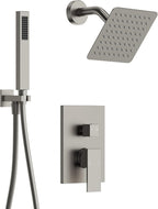Wall Mount Shower System with Handheld Shower, Matte Black