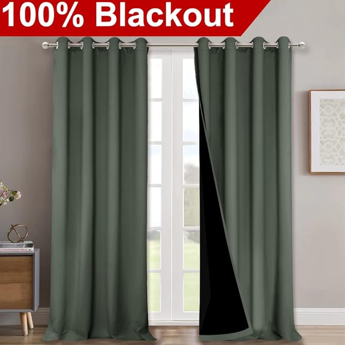 NICETOWN 100% Blackout Blinds, Dark Mallard, Laundry Room Decor Window - Image 2