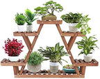 Ufine Wood Plant Stand Triangular Multi-Tier Plant Display Shelf