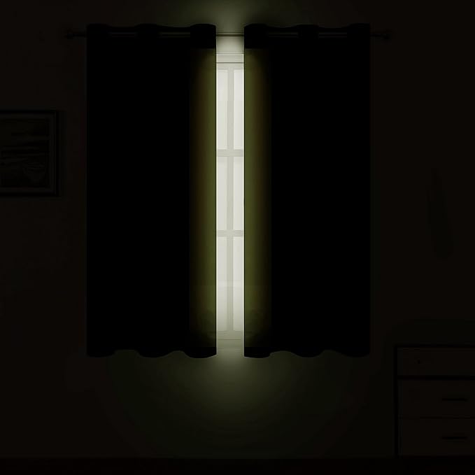 LEMOMO Olive Green Blackout Curtains 66 x 63 Inch Length/Set of 2 Curtain - Image 3