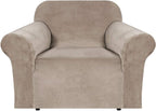 H.VERSAILTEX Stretch Velvet Armchair Cover Couch Covers 1 Cushion Chair by HVERSAILTEX