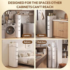 BGYMF 4-Tier Narrow Slim Bathroom Storage Cabinet with Wheels,White