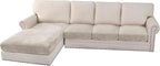 H.VERSAILTEX Velvet Stretch Sectional Couch Covers 4 Pieces Sofa Seat Cushion by HVERSAILTEX