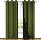 NICETOWN Blackout Curtains 80 inches Long, 2 Pieces, Olive Green, Full Light by NICETOWN