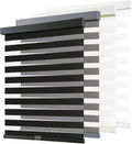 AOSKY Cordless Zebra Blinds for Indoor Windows, 34" W x 72" H, Black