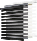 AOSKY Cordless Zebra Blinds for Indoor Windows, 34" W x 72" H, Black