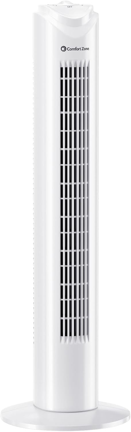 COMFORT ZONE 32" Oscillating Tower Fan with Bladeless Design - Gray