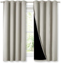 NICETOWN Natural 100% Blackout Lined Curtains, 2 Thick Layers Completely by NICETOWN