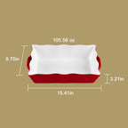 Sweejar Casserole Dishes for Oven, Ceramic Bakeware Set of 3, Rectangular Baking dish with Handles, Wave Edge Lasagna Pan Deep for Cooking, Cake, Dinner, Banquet and Daily Use (Baking dish(Set of 1), Red)