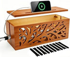 Wood Cable Management Box, Cable Cover Box & Decorative Cord Hider Box