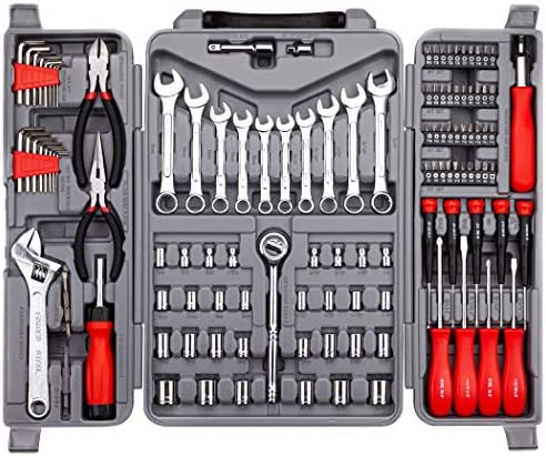 CARTMAN 123-Piece Socket Wrench Tool Set, Auto And Home Repair Kit Case Box