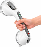 Shower Grab Bars for Seniors, Updated 12" Shower Suction Handles, 2 Pack
