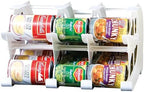 FIFO Countertop Mini Can Tracker Holds 30 Standard 10-24 Oz Can Sizes, White| Stackable & Adjustable Can Organizer for Pantry, USA Made, White