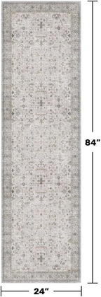 Light Grey 2x7 Boho Bathroom Runner Rug - Image 2