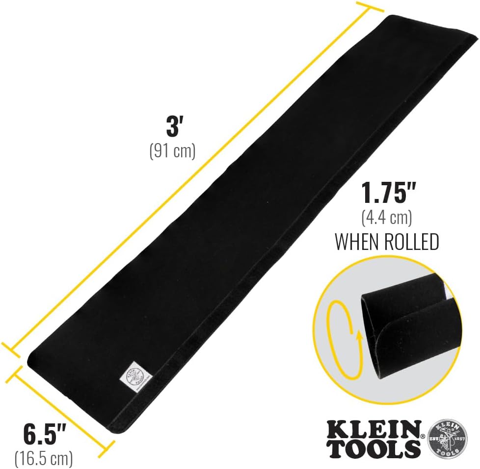 Klein Tools 450-330 Cable Management Sleeve, Cord Management for Home, Office or Job, 1-3/4-Inch Max Diameter, 3-Foot Length, Black, 2-Pack