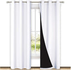 NICETOWN White Blackout Curtains 84 inches Long, Full Light Blocking Drapes by NICETOWN