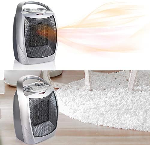 Portable Electric Space Heater 450W, Ceramic Room Heater with Tip-over and Overheat Protection, Fast Heating for Indoor Office Home, ETL Certified