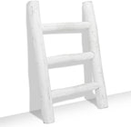 FUIN Blanket Ladder, 57in Rustic Solid Wood Decorative Ladder, Dark Brown