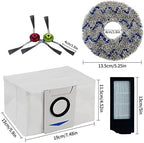 Vacuum Cleaner Floor Care Replacement Parts Kit Compatible With ECOVACS DEEBOT X1 Omni / X1TURBO / X1 Plus Robot Vacuum Cleaner, 5 Dust Bags, 4 Mop Cloth Pads, 2 Hepa Filters, 8 Side Brushes(19pcs)…