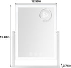 ViKert Light up Makeup Mirror for Vanity, Desk Mirror with Light with 5X Magnification Mirror, Light up Vanity Mirror, Led Mirror for Desks, Makeup Vanity Mirror, 3 Color, Touch Control