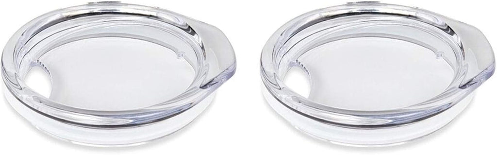 Snowfox Premium Set of 2 Travel Lids for Vacuum Insulated Stainless Steel Beer Glass, Home Bar Accessories, Elegant Bartending, Clear Plastic