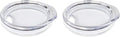 Snowfox Premium Set of 2 Travel Lids for Vacuum Insulated Stainless Steel Beer Glass, Home Bar Accessories, Elegant Bartending, Clear Plastic