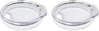 Snowfox Premium Set of 2 Travel Lids for Vacuum Insulated Stainless Steel Beer Glass, Home Bar Accessories, Elegant Bartending, Clear Plastic