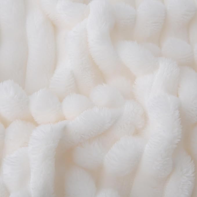 Cream White Fleece Throw Blanket 50”×60” - Image 7