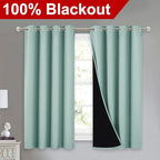 NICETOWN 100% Blackout Curtains 54 inches Long, Double-Deck Completely Blackout - Image 2